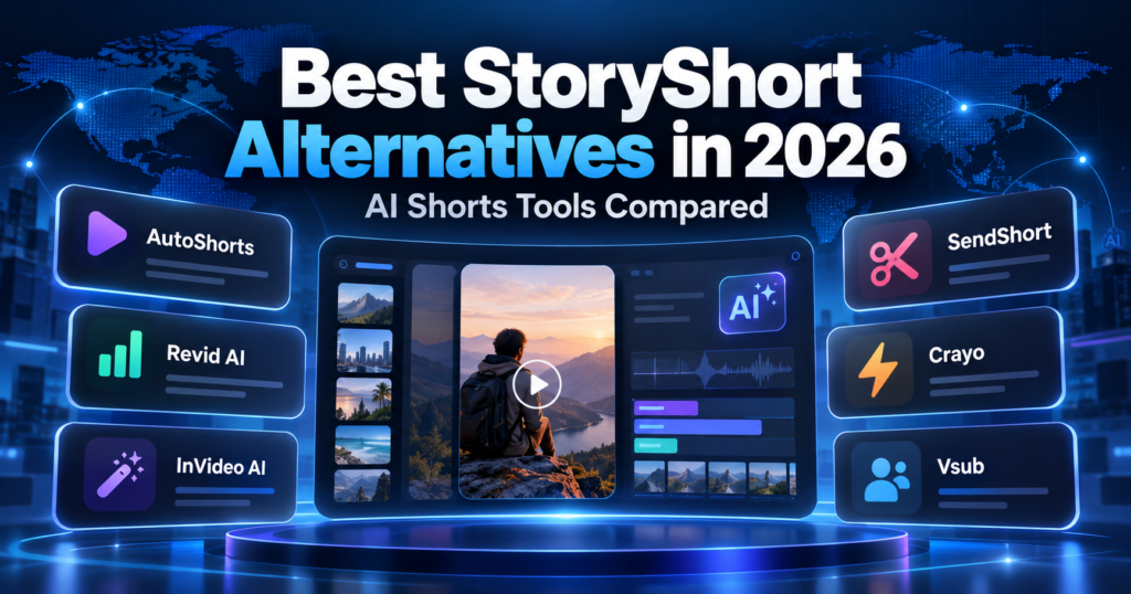 Best StoryShort alternatives in 2026: AutoShorts, Revid AI, InVideo AI, SendShort, Crayo and Vsub compared