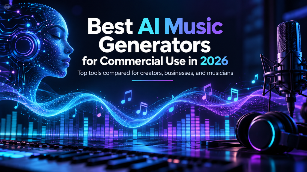 Best AI music generators for commercial use in 2026