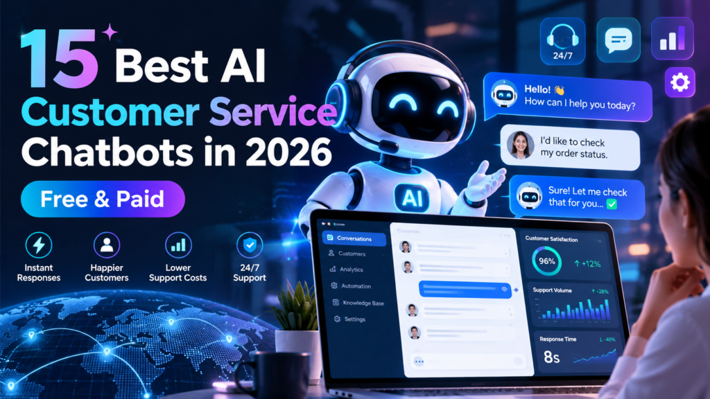 15 best AI customer service chatbots in 2026 — free and paid customer support AI agents, helpdesk automation, live chat and 24/7 website assistance