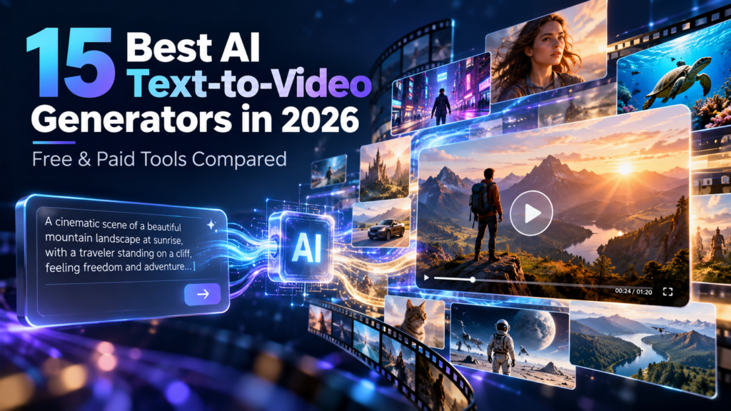 15 best AI text-to-video generators in 2026 – cinematic videos created from written prompts, free and paid AI video tools