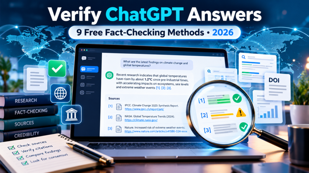How to verify ChatGPT answers and AI citations in 2026 using nine free fact-checking methods